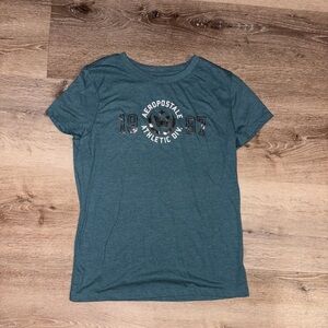 Aeropostale Teal Athletic Graphic Tee